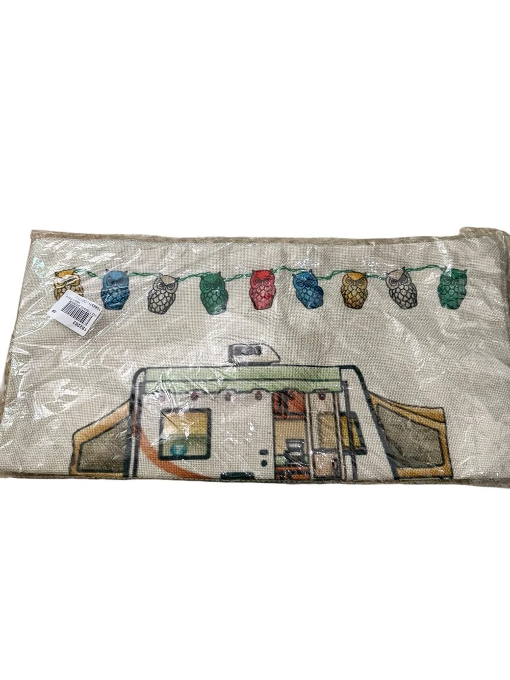 Happy Campers Decorative Throw Pillow - Beige Camper Design
